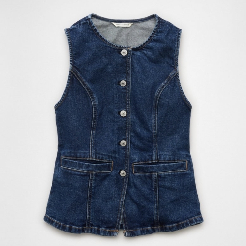 Denim Button-Up Vest